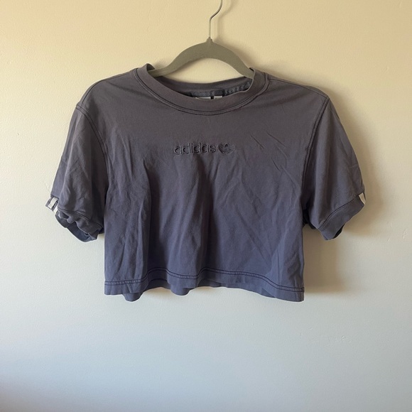 Adidas Women's Short Sleeve Blue Gray Tee - Picture 1 of 3